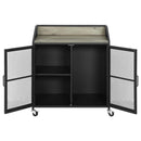 Coaster Furniture Arlette 183476 Wine Cabinet with Wire Mesh Doors - Grey Wash/Sandy Black IMAGE 4