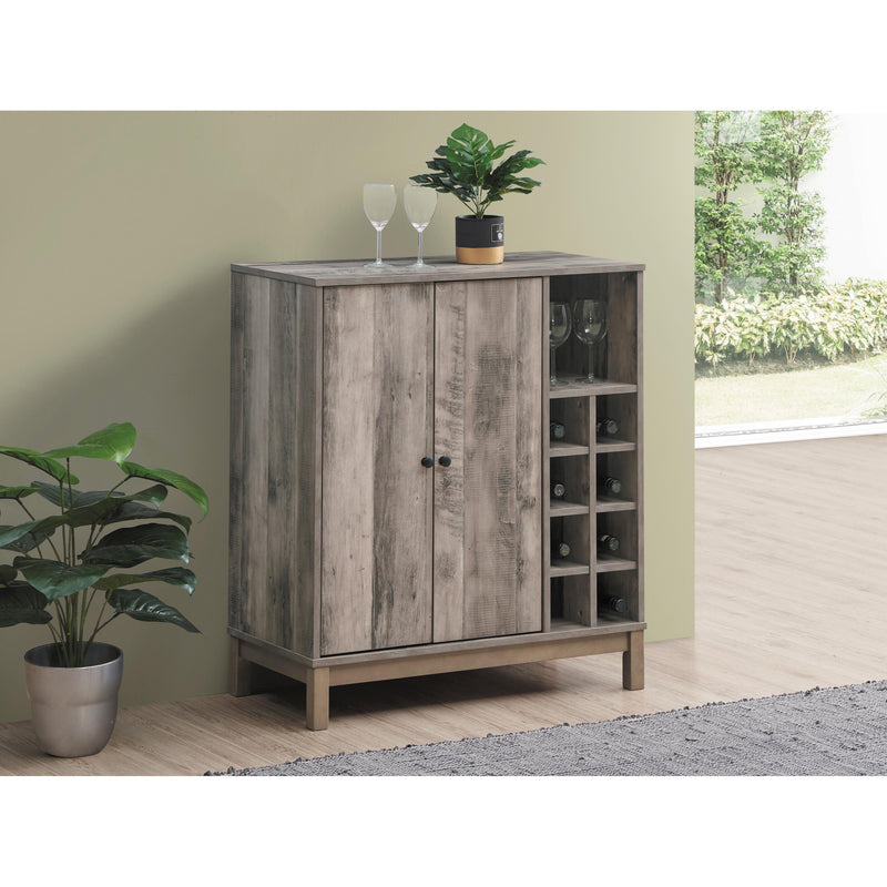 Coaster Furniture Cheyenne 183600 2-Door Wine Cabinet with Stemware Rack - Weathered Acacia IMAGE 7