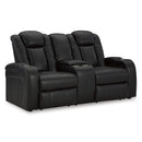 Signature Design by Ashley Caveman Den 9070318 Power Reclining Loveseat with Console and Adjustable Headrest IMAGE 1