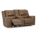 Signature Design by Ashley Trasimeno U8281518 Power Reclining Loveseat with Console and Adjustable Headrest IMAGE 2