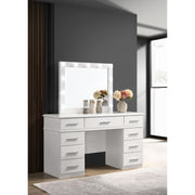  Coaster Furniture Felicity 203507 9-Drawer Vanity Table Lighted Mirror - Glossy White IMAGE 2