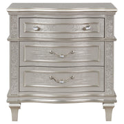  Coaster Furniture Evangeline 223392 3-Drawer Nightstand - Silver Oak IMAGE 2