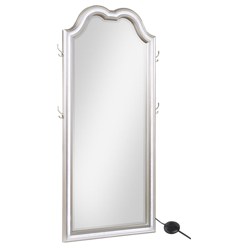 Coaster Furniture Evangeline 223400 Full Length LED Light Floor Mirror - Silver Oak IMAGE 1