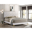  Coaster Furniture Kendall 224401KE Upholstered Eastern King Panel Bed - White IMAGE 5