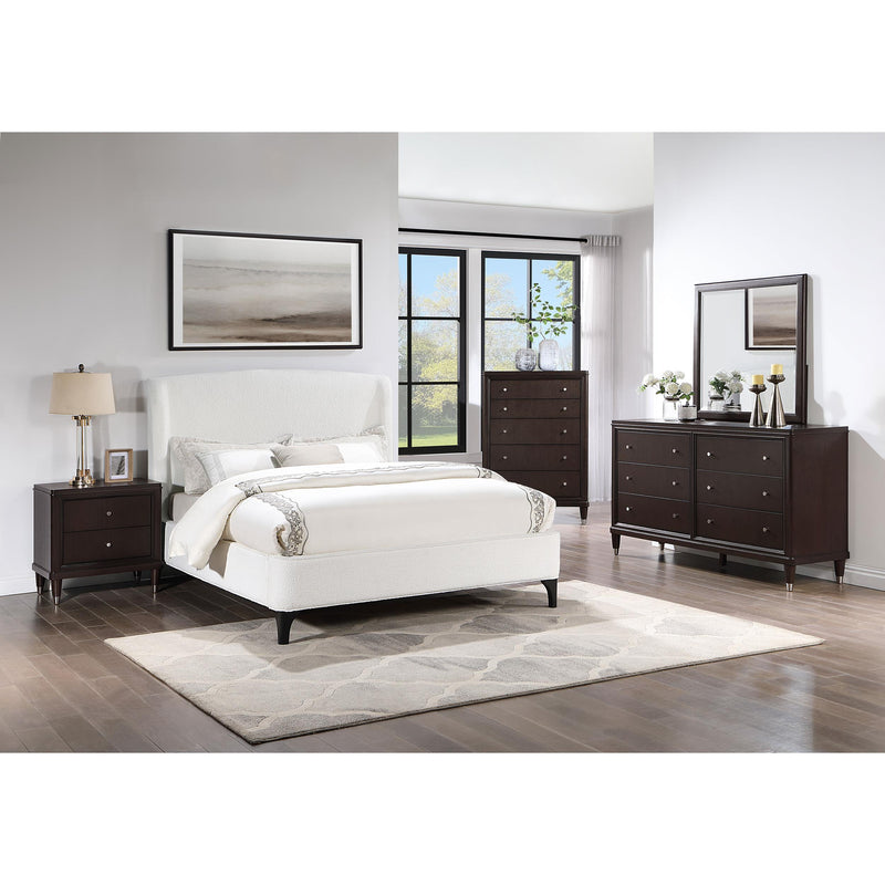  Coaster Furniture Mosby 306020KE Upholstered Eastern King Wingback Bed - Snow IMAGE 11