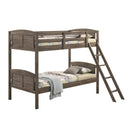  Coaster Furniture Flynn 400808 Wood Twin Over Twin Bunk Bed - Weathered Brown IMAGE 1