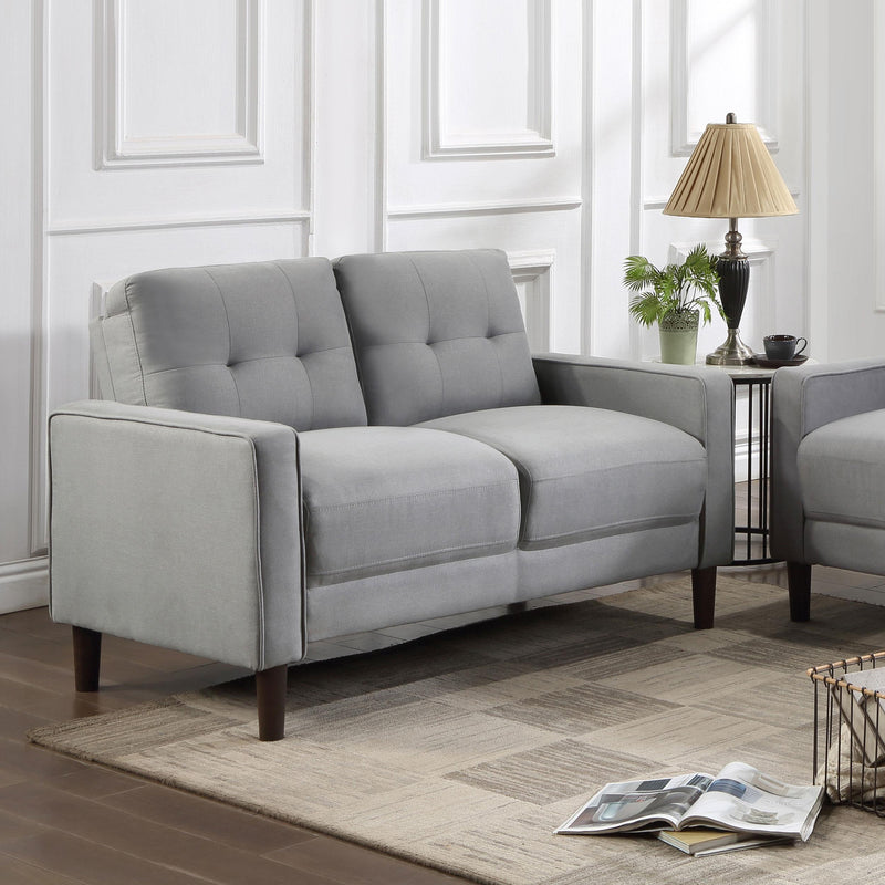 Coaster Furniture Bowen 506782 Upholstered Track Arm Tufted Loveseat - Grey IMAGE 9