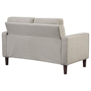 Coaster Furniture Bowen 506786 Upholstered Track Arm Tufted Loveseat - Beige IMAGE 6