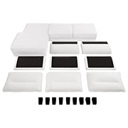 Coaster Furniture Caspian 509550 Upholstered Curved Arm Chaise Sectional Sofa - White IMAGE 13