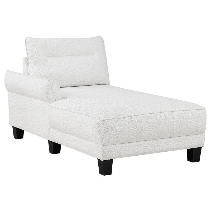  Coaster Furniture Caspian 509550 Upholstered Curved Arm Chaise Sectional Sofa - White IMAGE 2