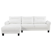  Coaster Furniture Caspian 509550 Upholstered Curved Arm Chaise Sectional Sofa - White IMAGE 4