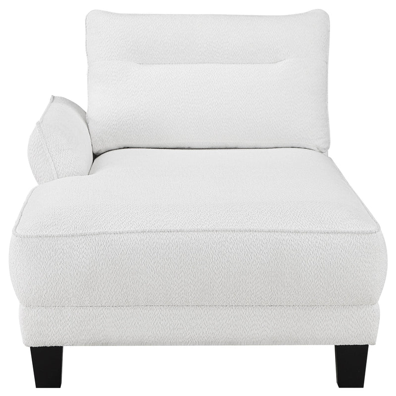  Coaster Furniture Caspian 509550 Upholstered Curved Arm Chaise Sectional Sofa - White IMAGE 5