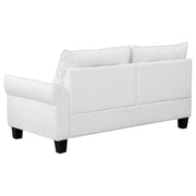  Coaster Furniture Caspian 509550 Upholstered Curved Arm Chaise Sectional Sofa - White IMAGE 9