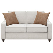  Coaster Furniture Christine 552062 Upholstered Sloped Arm Loveseat - Beige IMAGE 2