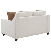  Coaster Furniture Christine 552062 Upholstered Sloped Arm Loveseat - Beige IMAGE 5