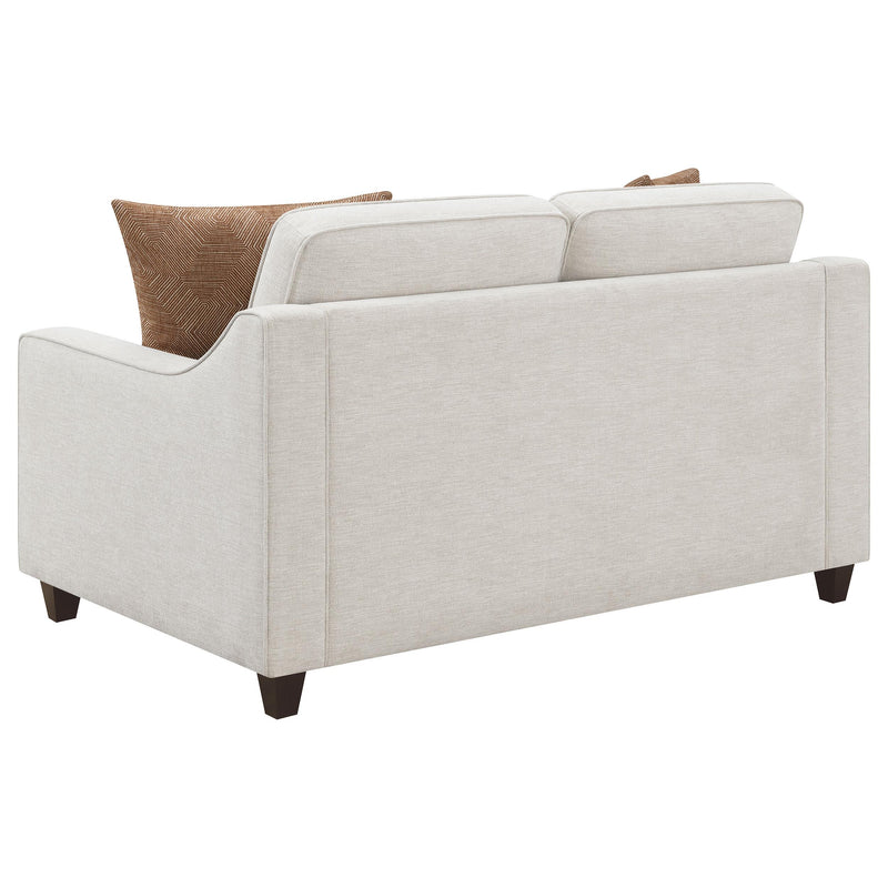  Coaster Furniture Christine 552062 Upholstered Sloped Arm Loveseat - Beige IMAGE 5