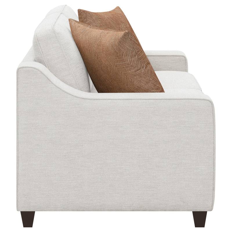  Coaster Furniture Christine 552062 Upholstered Sloped Arm Loveseat - Beige IMAGE 7