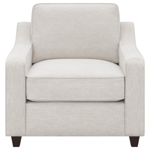  Coaster Furniture Christine 552063 Upholstered Sloped Arm Accent Chair - Beige IMAGE 2