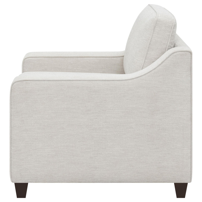  Coaster Furniture Christine 552063 Upholstered Sloped Arm Accent Chair - Beige IMAGE 4