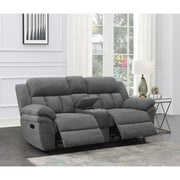  Coaster Furniture Bahrain 609542 Upholstered Motion Loveseat - Charcoal IMAGE 10