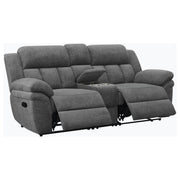  Coaster Furniture Bahrain 609542 Upholstered Motion Loveseat - Charcoal IMAGE 2