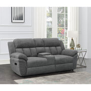  Coaster Furniture Bahrain 609542 Upholstered Motion Loveseat - Charcoal IMAGE 9