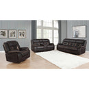  Coaster Furniture Greer 651354 Upholstered Motion Reclining Sofa - Brown IMAGE 2