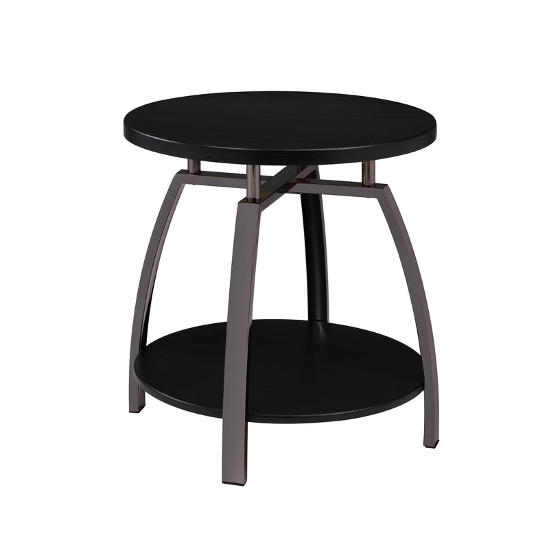  Coaster Furniture Dacre 722207 Round Engineered Wood Top Side End Table - Dark Charcoal IMAGE 1