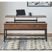  Coaster Furniture Byers 723778 Engineered Wood Lift Top Coffee Table - Brown Oak IMAGE 3