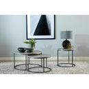  Coaster Furniture Lainey 736027 Round Faux Marble Side End Table - Grey IMAGE 3