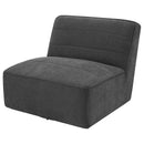  Coaster Furniture Cobie 905713 Upholstered Armless Swivel Chair - Dark Charcoal IMAGE 4