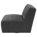  Coaster Furniture Cobie 905713 Upholstered Armless Swivel Chair - Dark Charcoal IMAGE 5