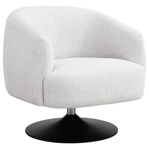  Coaster Furniture Dave 905739 Upholstered Barrel Back Swivel Club Chair - Beige IMAGE 1