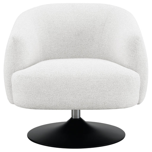  Coaster Furniture Dave 905739 Upholstered Barrel Back Swivel Club Chair - Beige IMAGE 2