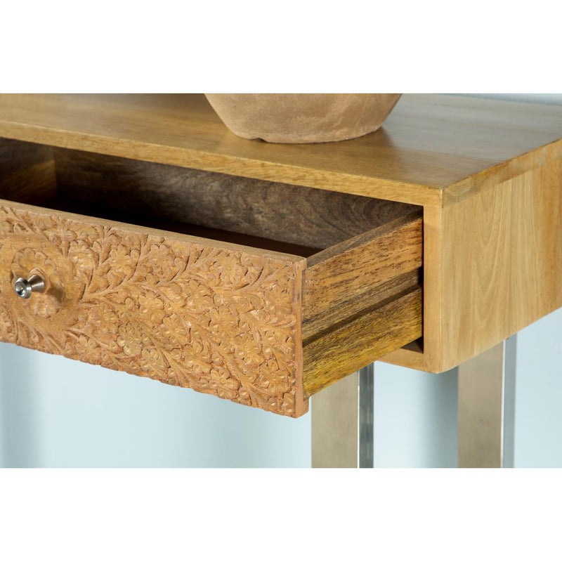  Coaster Furniture Draco 953512 2-Drawer Console Table Hand Carved Details - Natural IMAGE 10