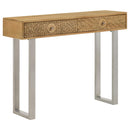  Coaster Furniture Draco 953512 2-Drawer Console Table Hand Carved Details - Natural IMAGE 1