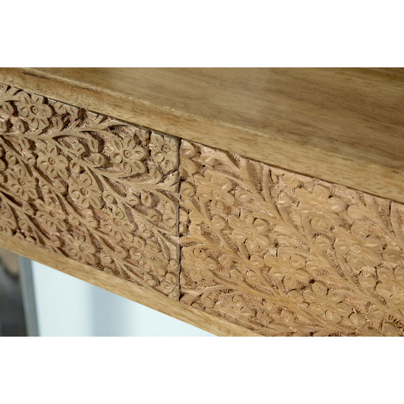  Coaster Furniture Draco 953512 2-Drawer Console Table Hand Carved Details - Natural IMAGE 9