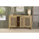  Coaster Furniture Zamora 953556 3-door Wood Accent Cabinet with Woven Cane - Natural IMAGE 12