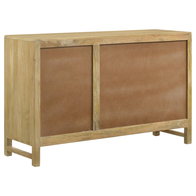  Coaster Furniture Zamora 953556 3-door Wood Accent Cabinet with Woven Cane - Natural IMAGE 7