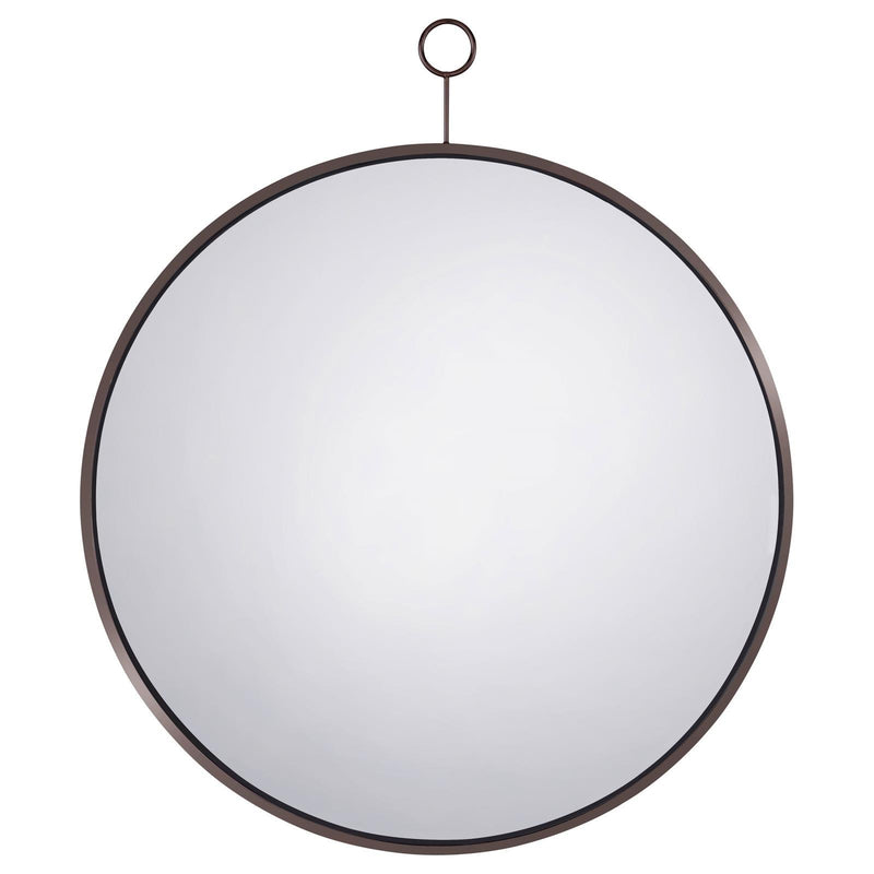  Coaster Furniture Gwyneth 961495 30 x 35 Inch Round Wall Mirror - Black Nickel IMAGE 2
