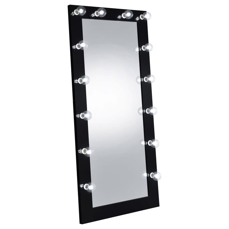  Coaster Furniture Zayan 969557 32 x 71 Inch Floor Mirror LED Lighting - Black Gloss IMAGE 3