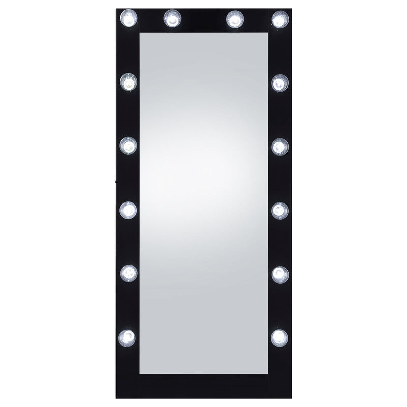  Coaster Furniture Zayan 969557 32 x 71 Inch Floor Mirror LED Lighting - Black Gloss IMAGE 5