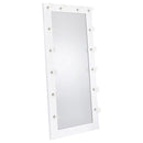  Coaster Furniture Zayan 969558 32 x 71 Inch Floor Mirror LED Lighting - White Gloss IMAGE 1