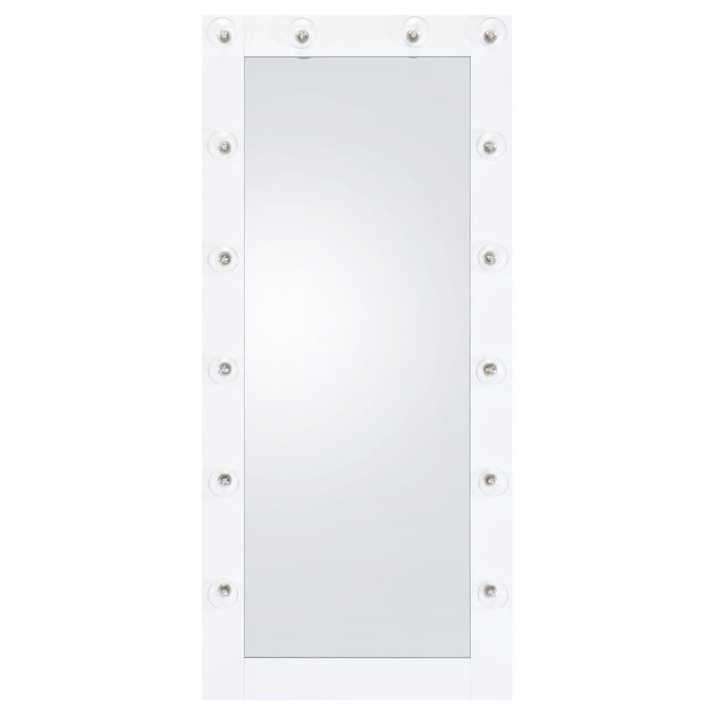  Coaster Furniture Zayan 969558 32 x 71 Inch Floor Mirror LED Lighting - White Gloss IMAGE 4