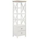 Coaster Furniture Angela 708254 4-shelf Wooden Media Tower with Drawers - Brown/White IMAGE 1