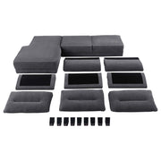  Coaster Furniture Caspian 509540 Upholstered Curved Arm Chaise Sectional Sofa - Grey IMAGE 13