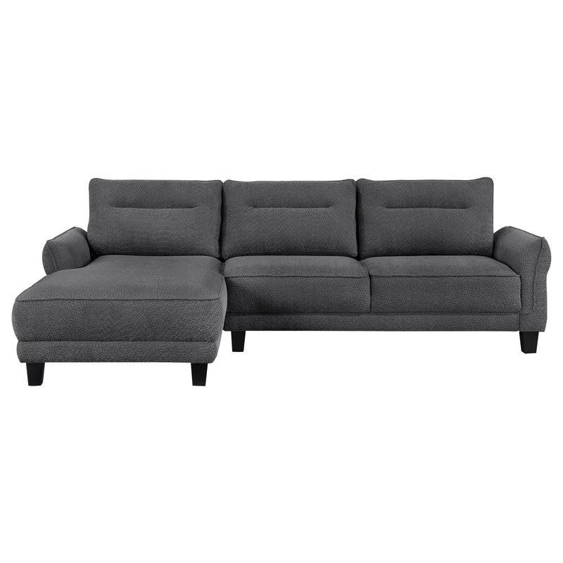  Coaster Furniture Caspian 509540 Upholstered Curved Arm Chaise Sectional Sofa - Grey IMAGE 4