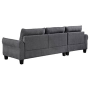  Coaster Furniture Caspian 509540 Upholstered Curved Arm Chaise Sectional Sofa - Grey IMAGE 7