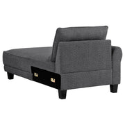  Coaster Furniture Caspian 509540 Upholstered Curved Arm Chaise Sectional Sofa - Grey IMAGE 8