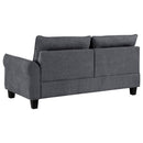  Coaster Furniture Caspian 509540 Upholstered Curved Arm Chaise Sectional Sofa - Grey IMAGE 9
